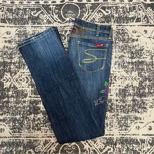 Stylish Seven7 Embroidered True Blue Jeans